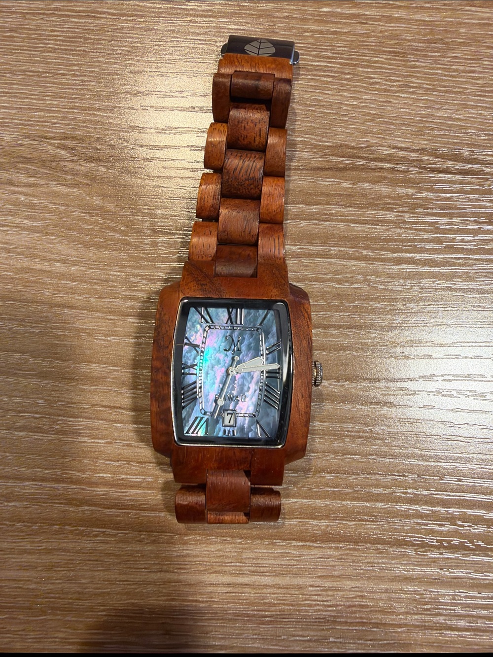 Koa Wood Men's Watch from Hawaii with Mother of Pearl Dial